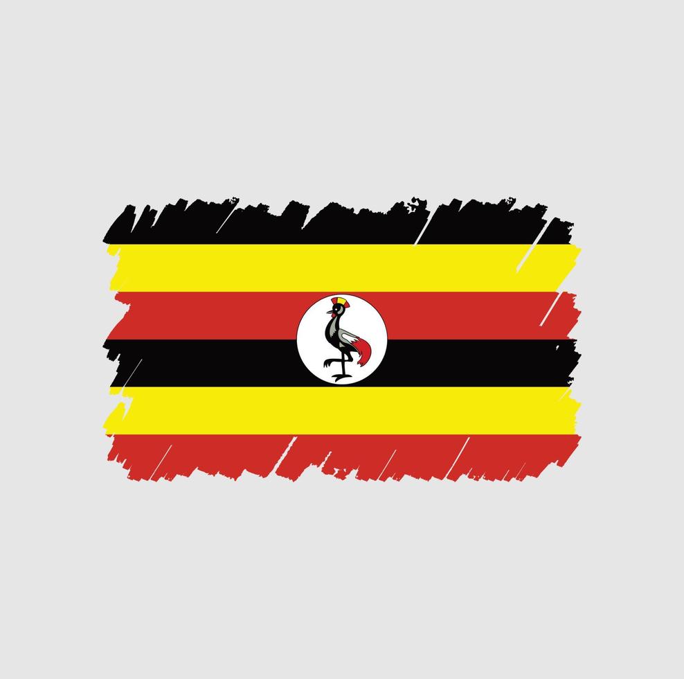 pincel de bandera de uganda vector