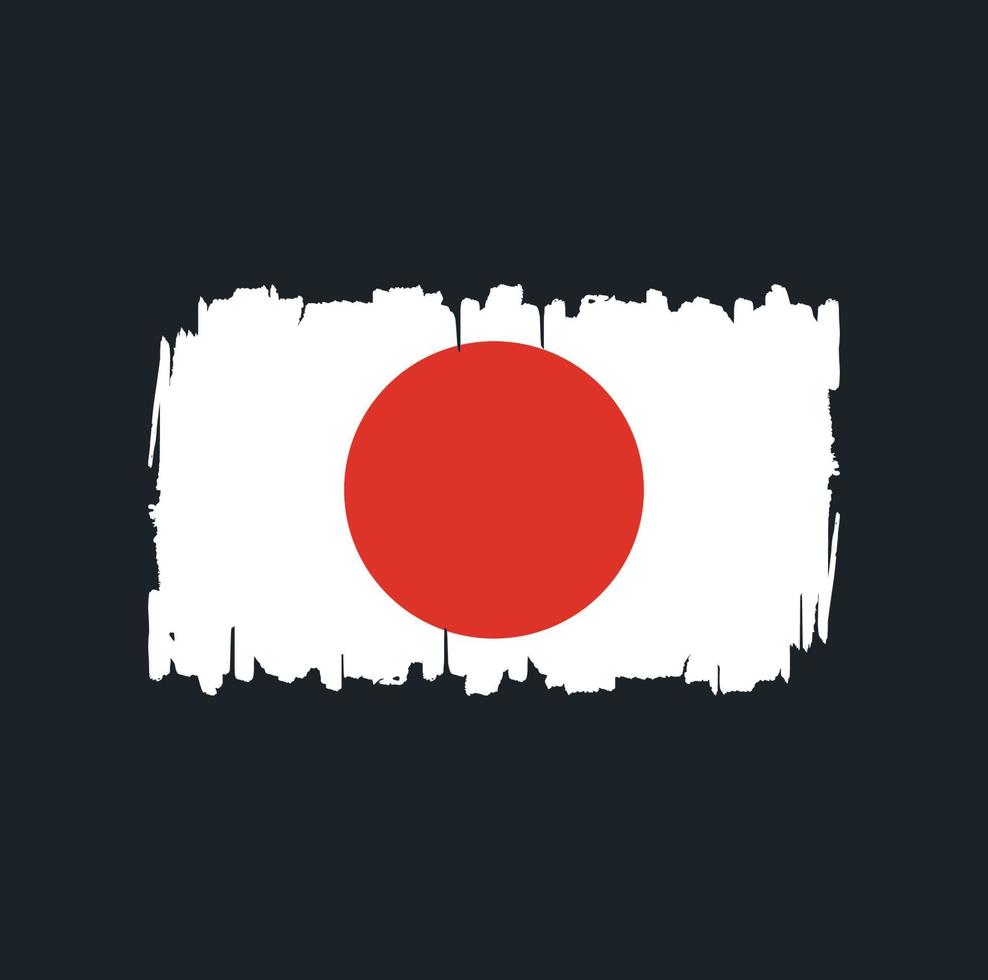 Japan Flag Brush Strokes. National Flag vector