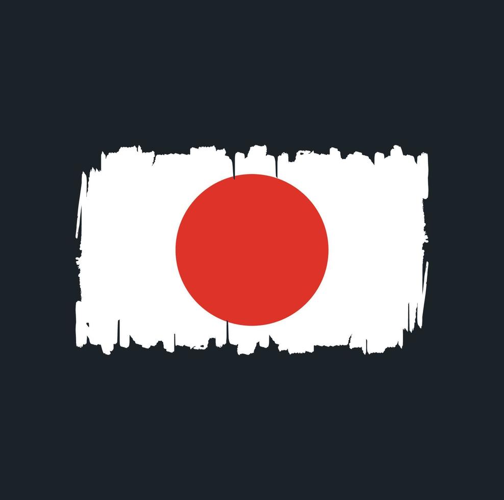 trazos de pincel de bandera de japón. bandera nacional vector