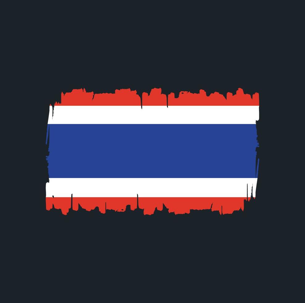 trazos de pincel de bandera de tailandia. bandera nacional vector