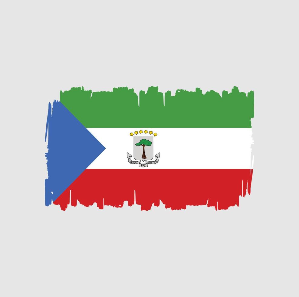 Equatorial Guinea Flag Brush Strokes. National Flag vector