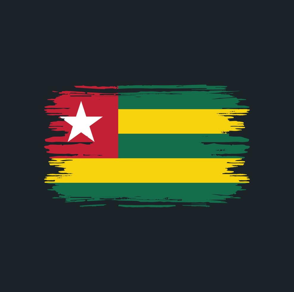 pincel de bandera togo. bandera nacional vector