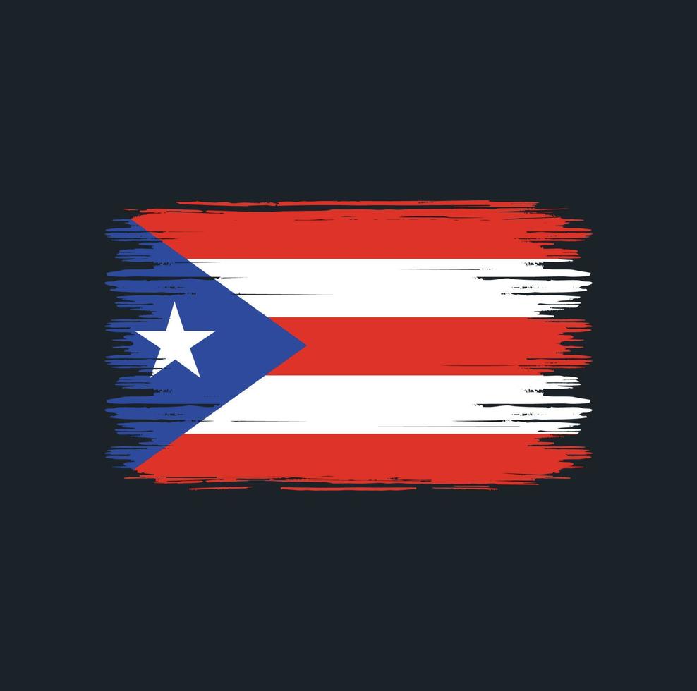 cepillo de bandera de puerto rico. bandera nacional vector