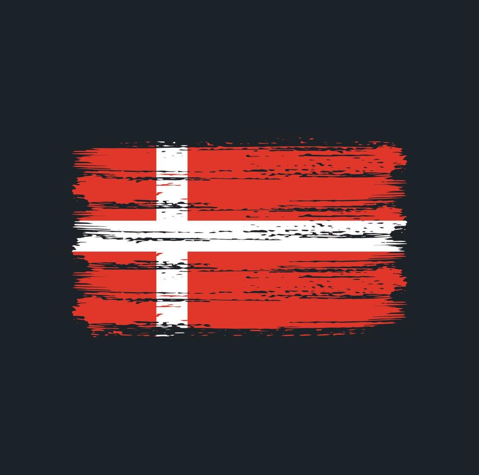 Denmark Flag Brush Strokes. National Flag vector