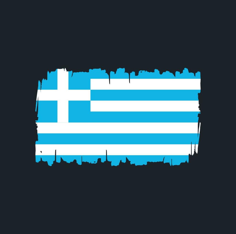 Greece Flag Brush Strokes. National Flag vector