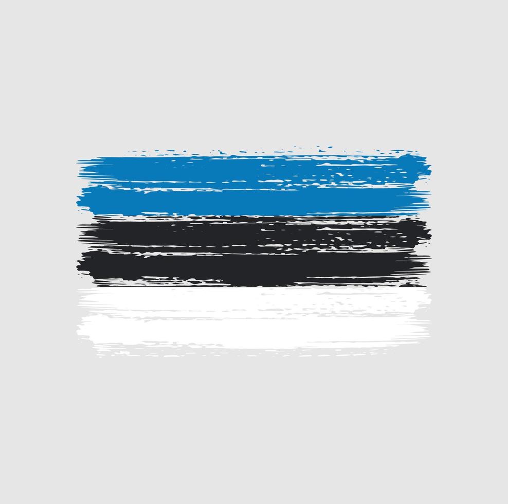 trazos de pincel de la bandera de estonia. bandera nacional vector