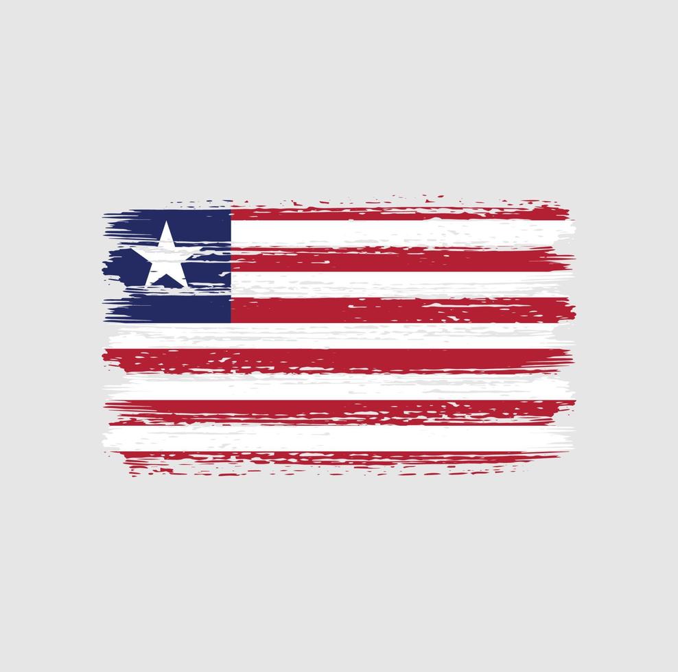 trazos de pincel de la bandera de liberia. bandera nacional vector