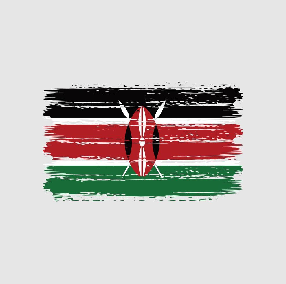 Kenya Flag Brush Strokes. National Flag vector