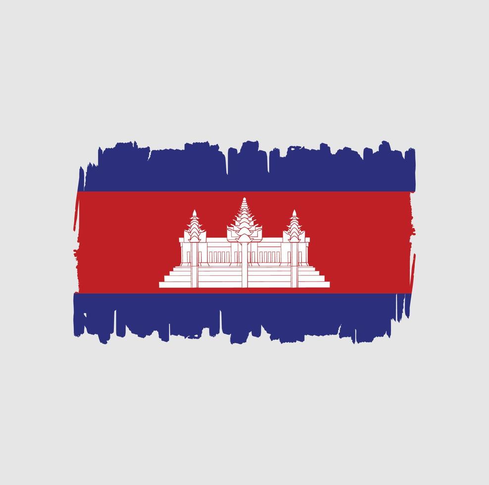 Cambodia Flag Brush Strokes. National Flag vector