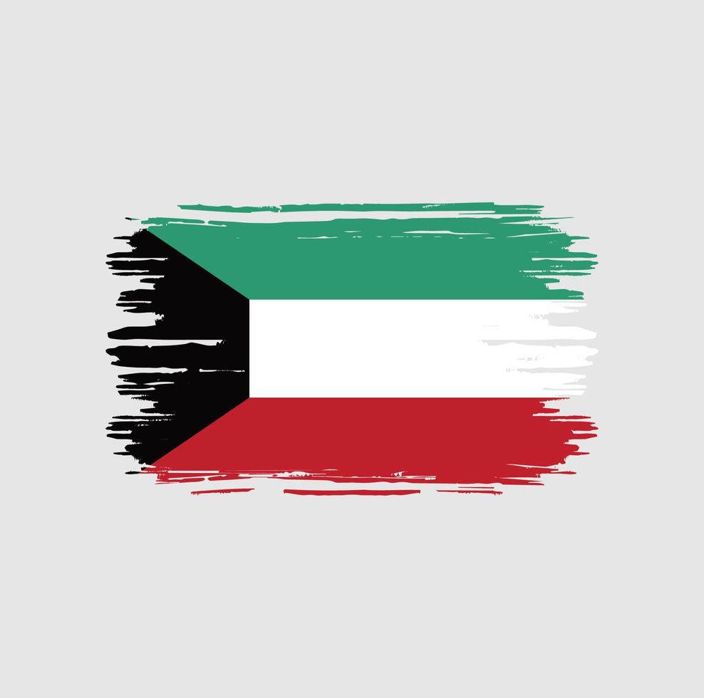 pincel de bandera de kuwait. bandera nacional vector