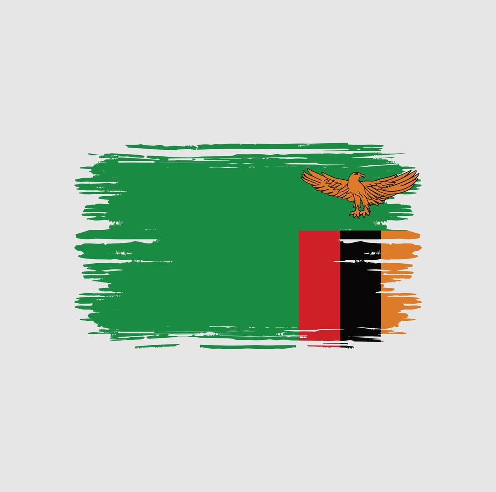 Zambia Flag Brush. National Flag vector