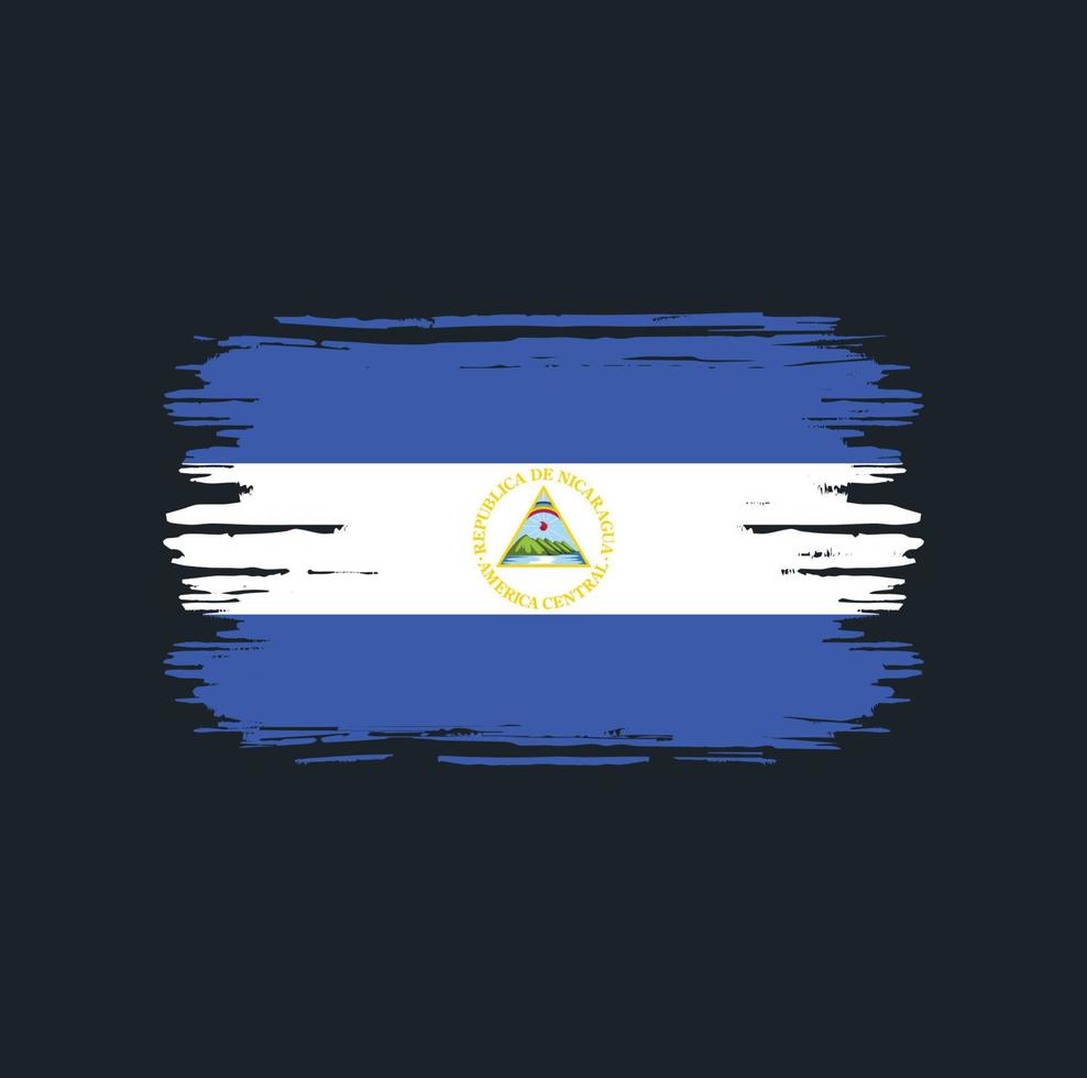 Nicaragua Flag Brush. National Flag vector