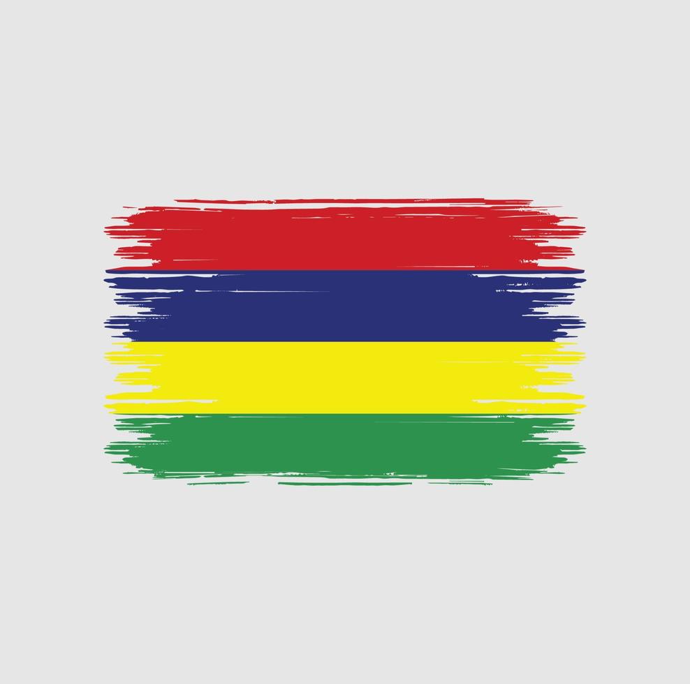 pincel de bandera de mauricio. bandera nacional vector