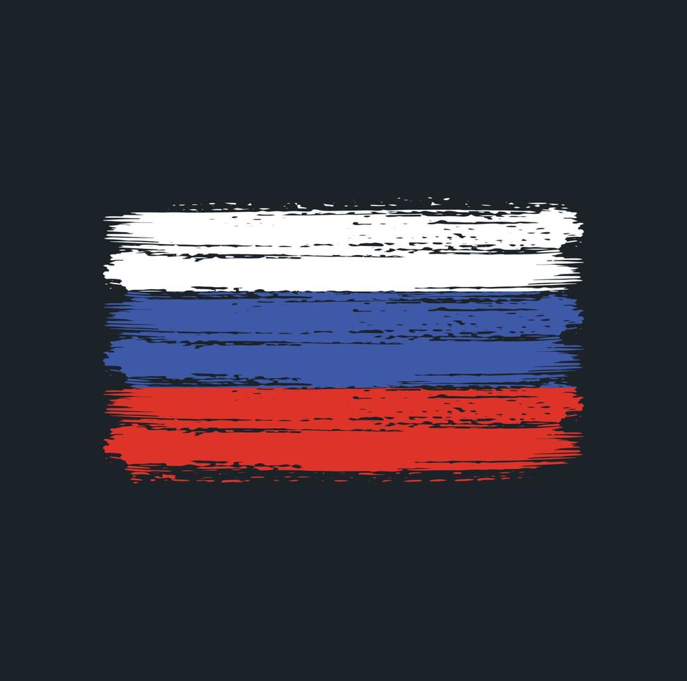 trazos de pincel de la bandera de rusia. bandera nacional vector