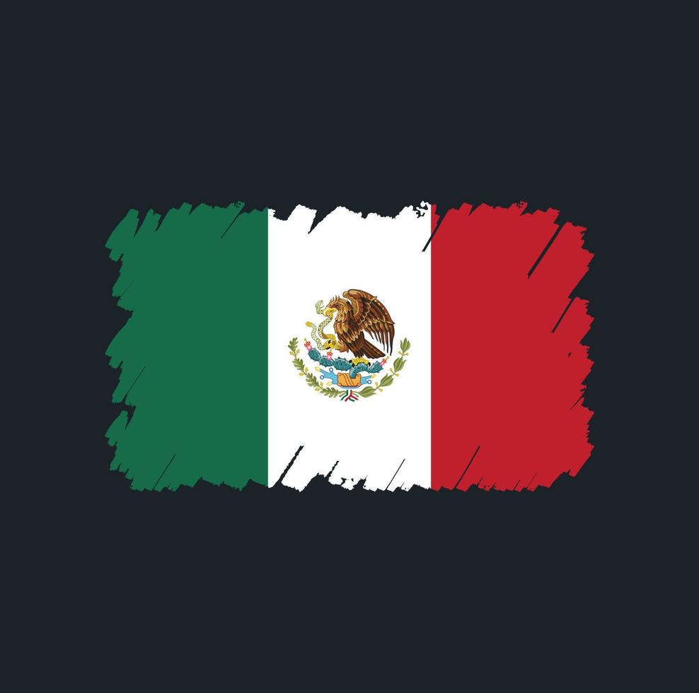 cepillo de bandera de méxico vector