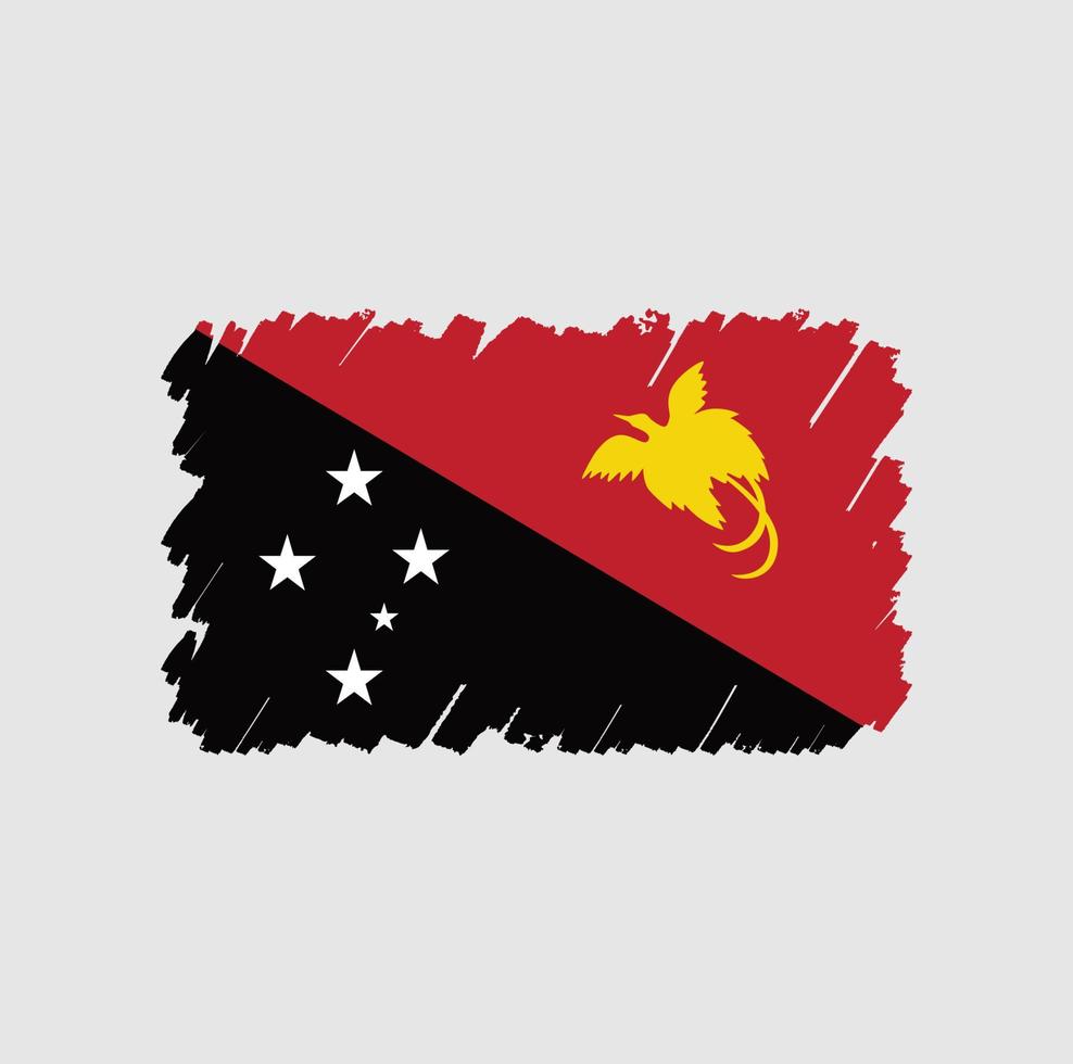 pincel de bandera de papua nueva guinea vector