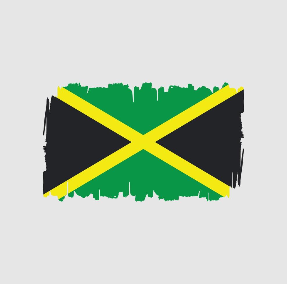 trazos de pincel de la bandera de jamaica. bandera nacional vector