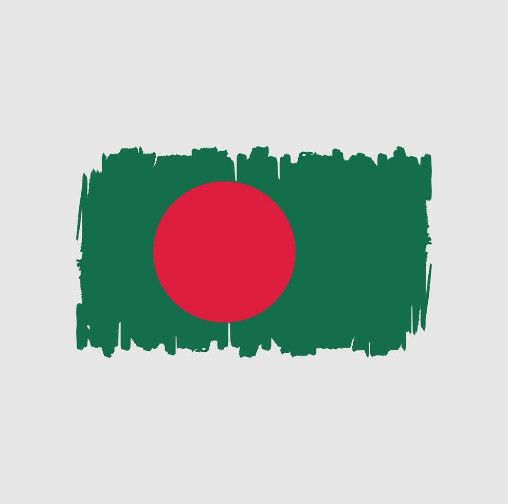 trazos de pincel de bandera de bangladesh. bandera nacional vector