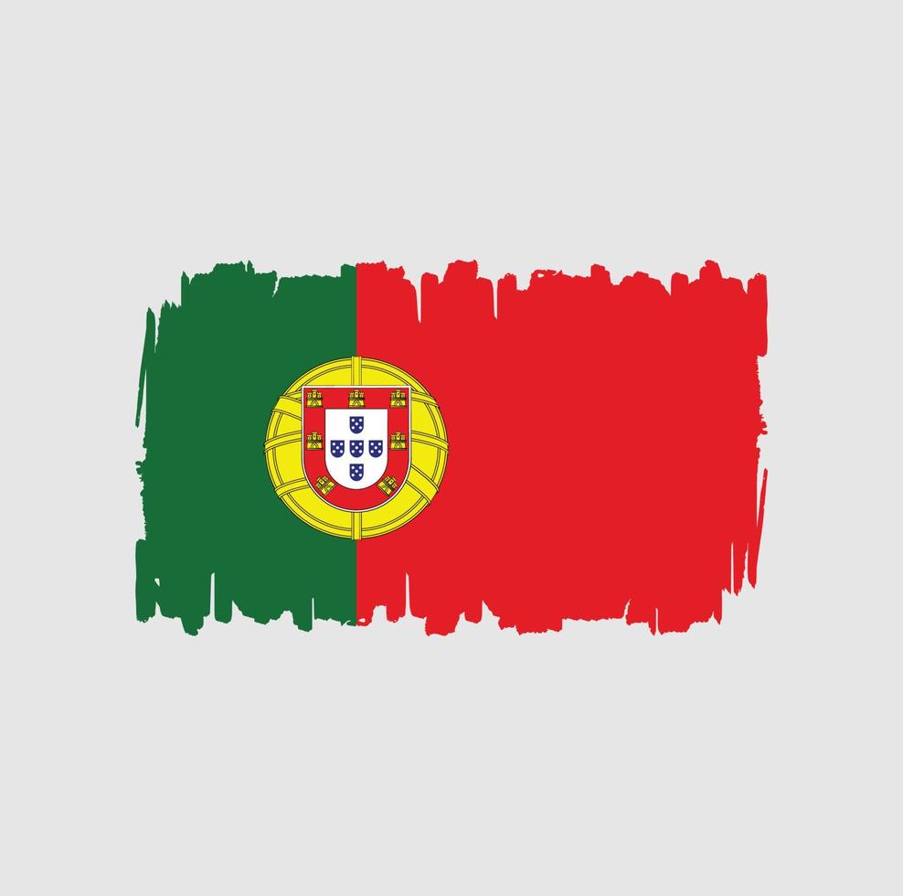 trazos de pincel de bandera portuguesa. bandera nacional vector