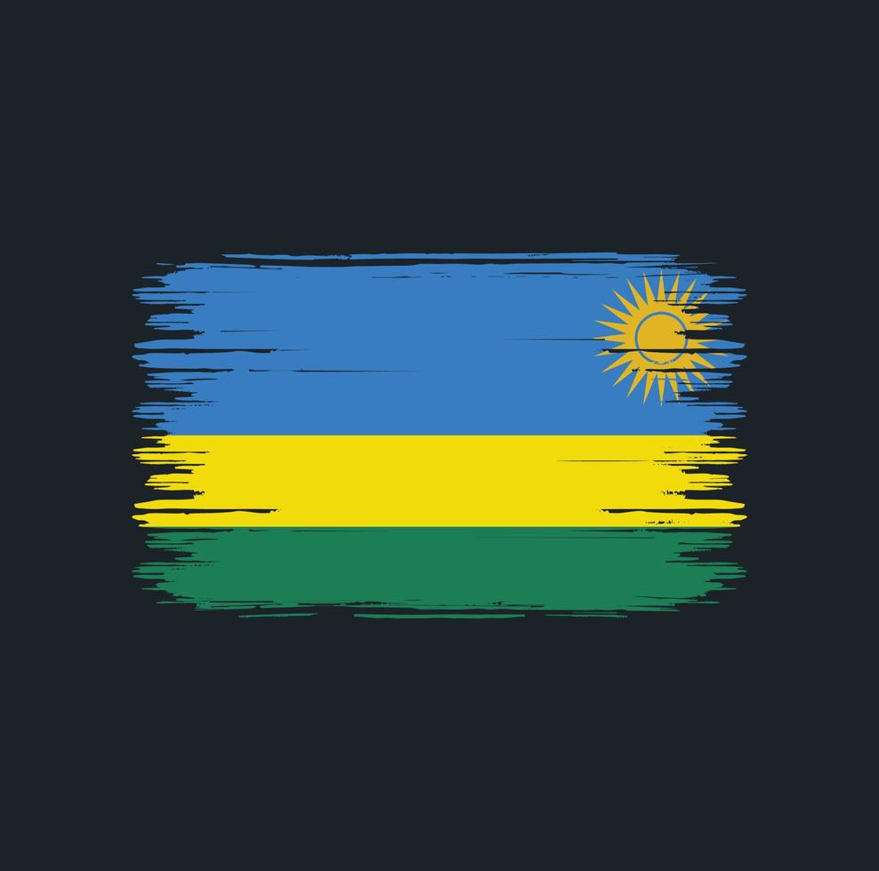 Rwanda Flag Brush. National flag vector