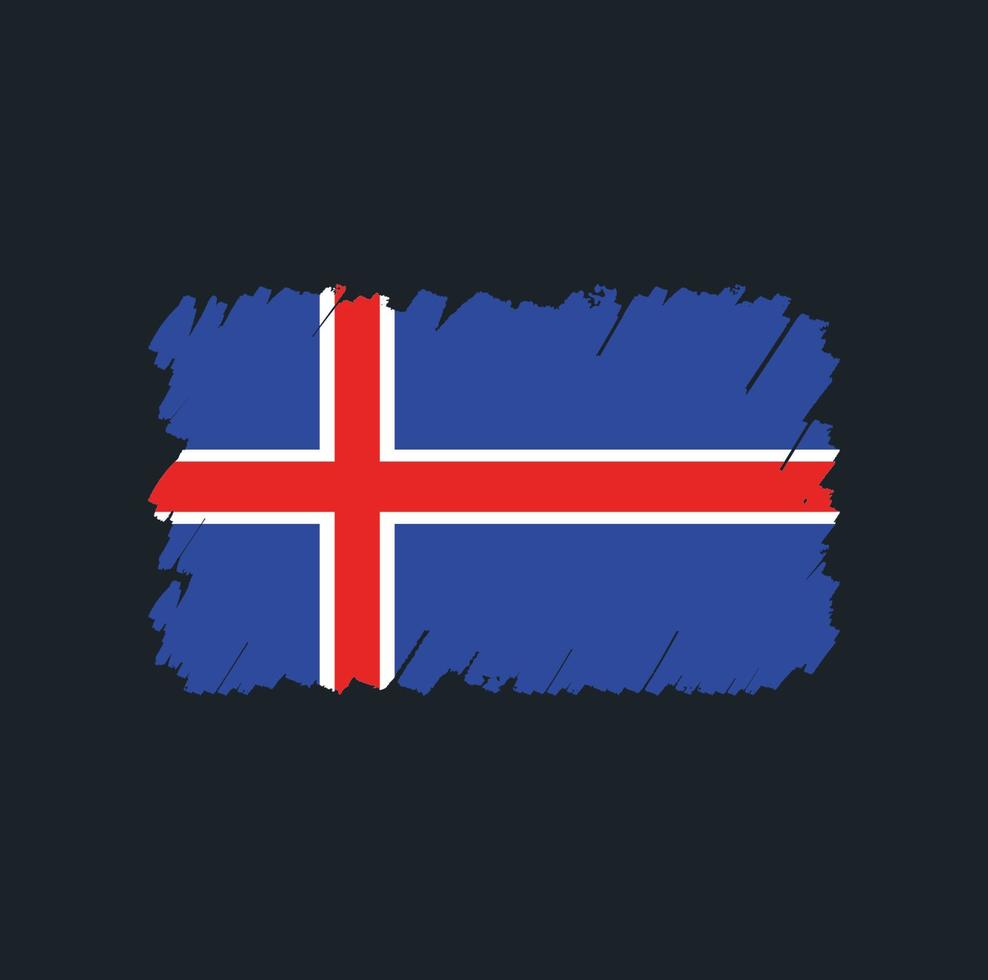 cepillo de la bandera de islandia vector