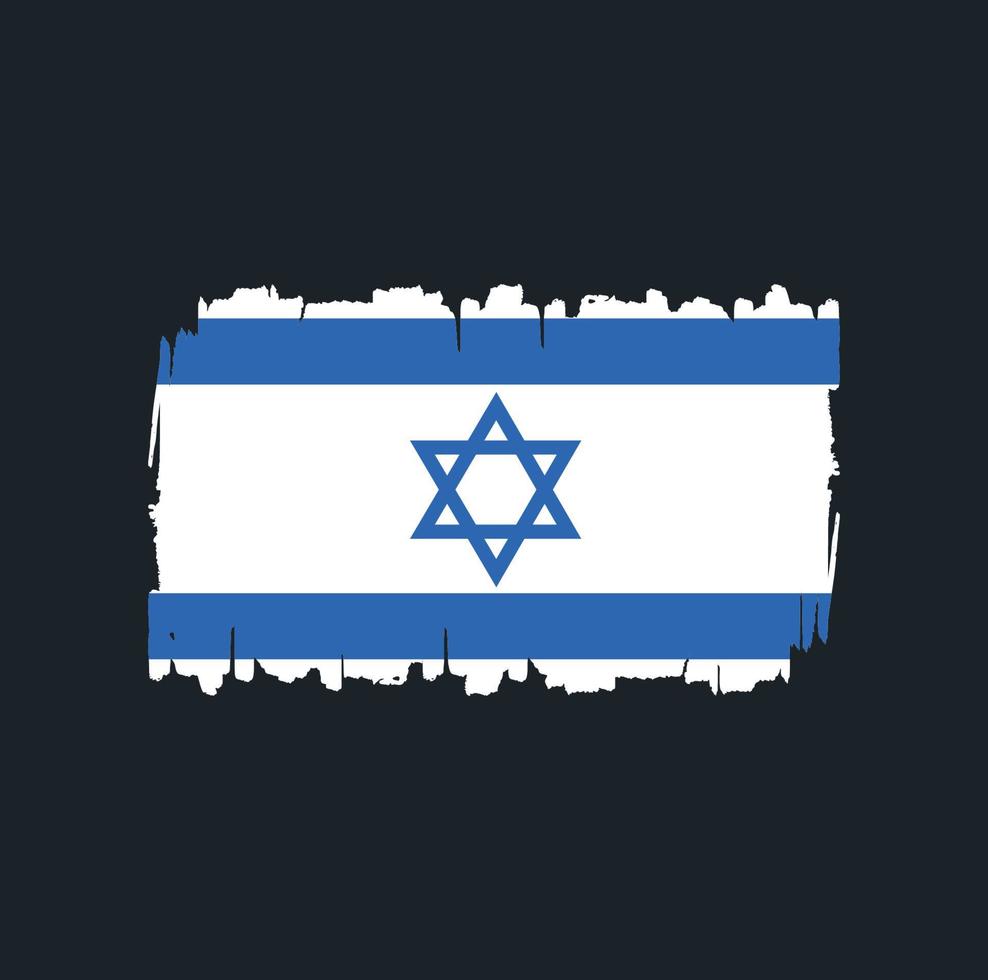 trazos de pincel de la bandera de israel. bandera nacional vector