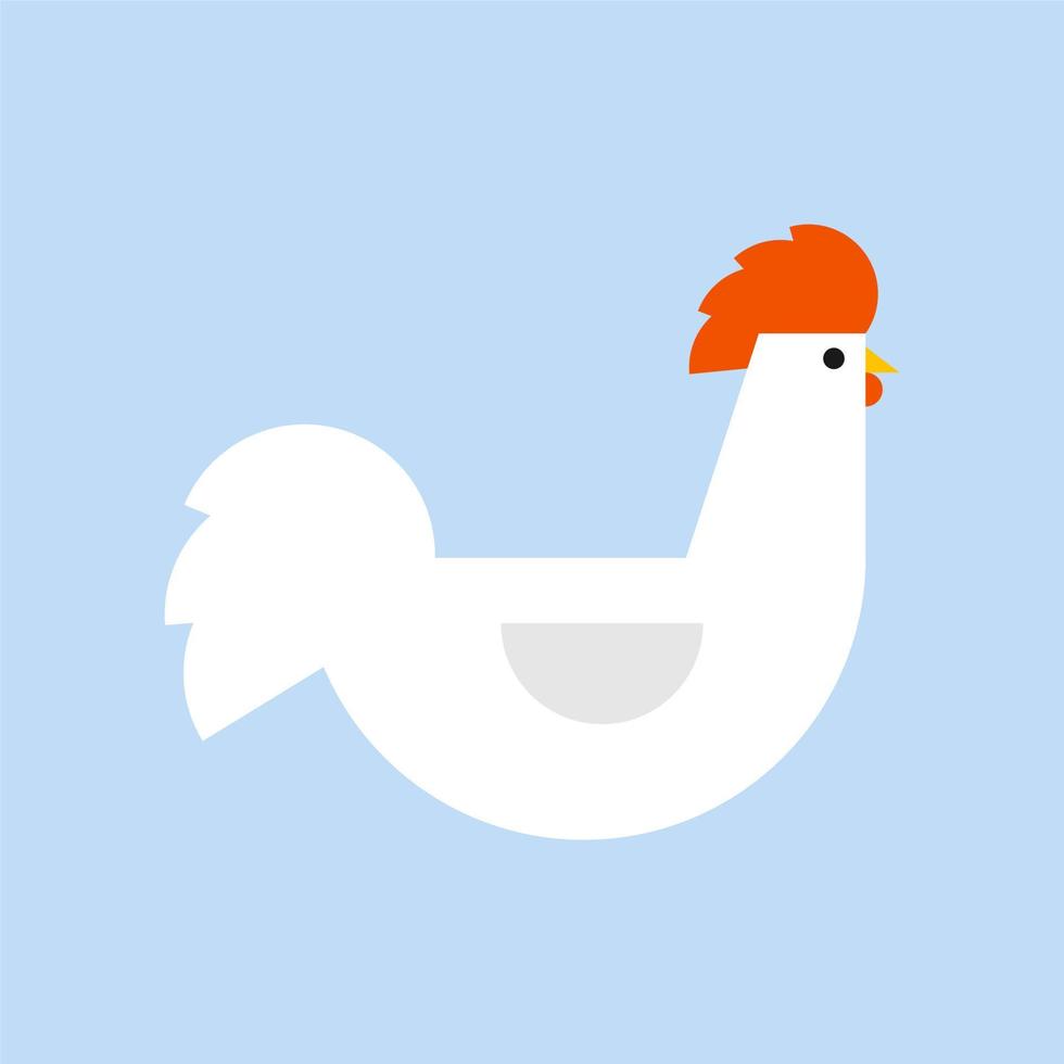 pollo, logotipo de gallo. elementos planos. gallina de ilustración vectorial. etiqueta para mercado, granja, zoológico, clínica veterinaria. diseño plano moderno. gallo estilizado vector