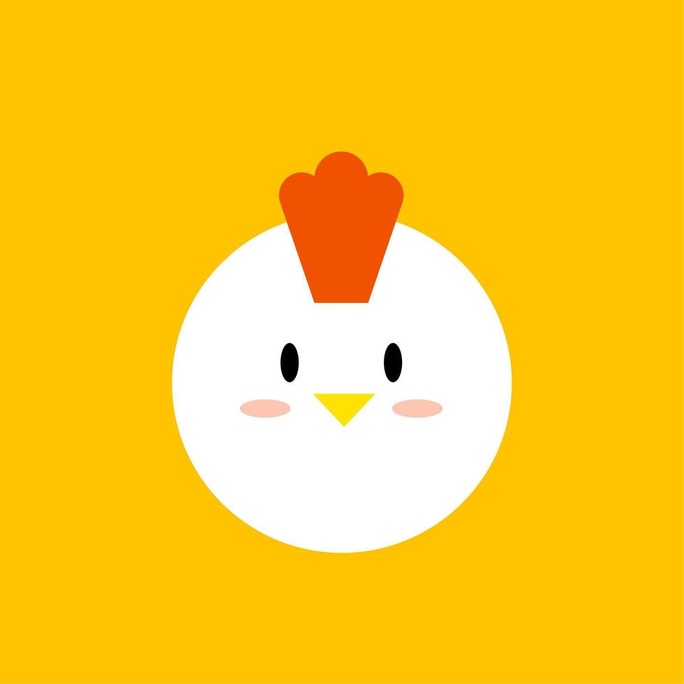 cute and kawaii kawaii chicken flat design vector illustration