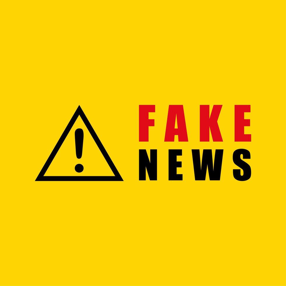 Fake news isolated on light yellow background. Banner design template. Vector illustration. Perfect for design elements of fake news and HOAX news campaigns. prohibiting the spread of fake news.