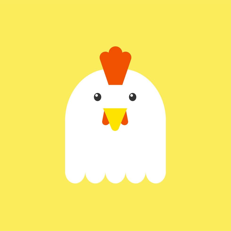 pequeño pollo lindo aislado sobre fondo de color. granja de aves, icono de concepto de animal de aves de corral, ilustración vectorial y stock vector