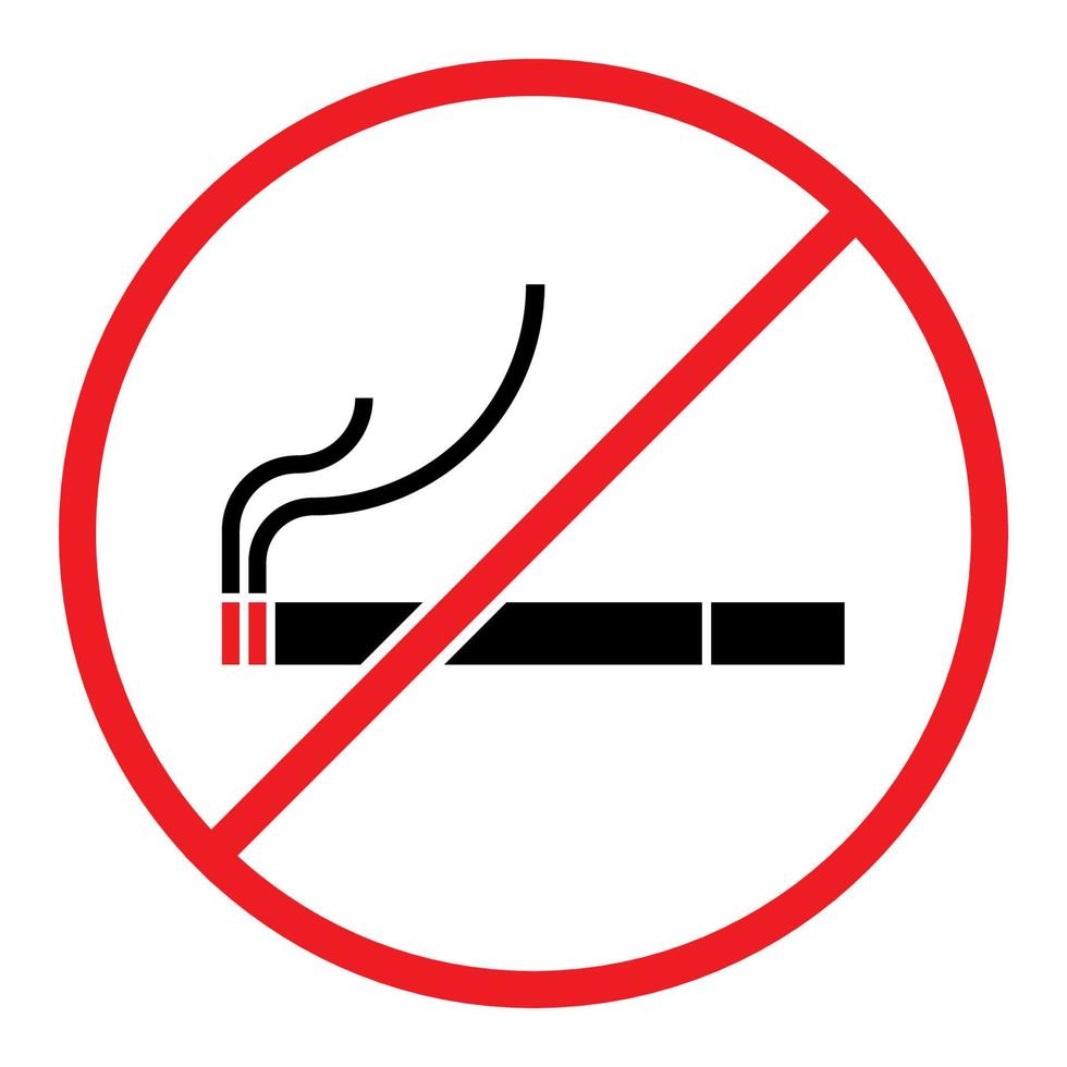 dejar de fumar no fumar prohibido firmar símbolo logo cigarrillos estilo delgado vector