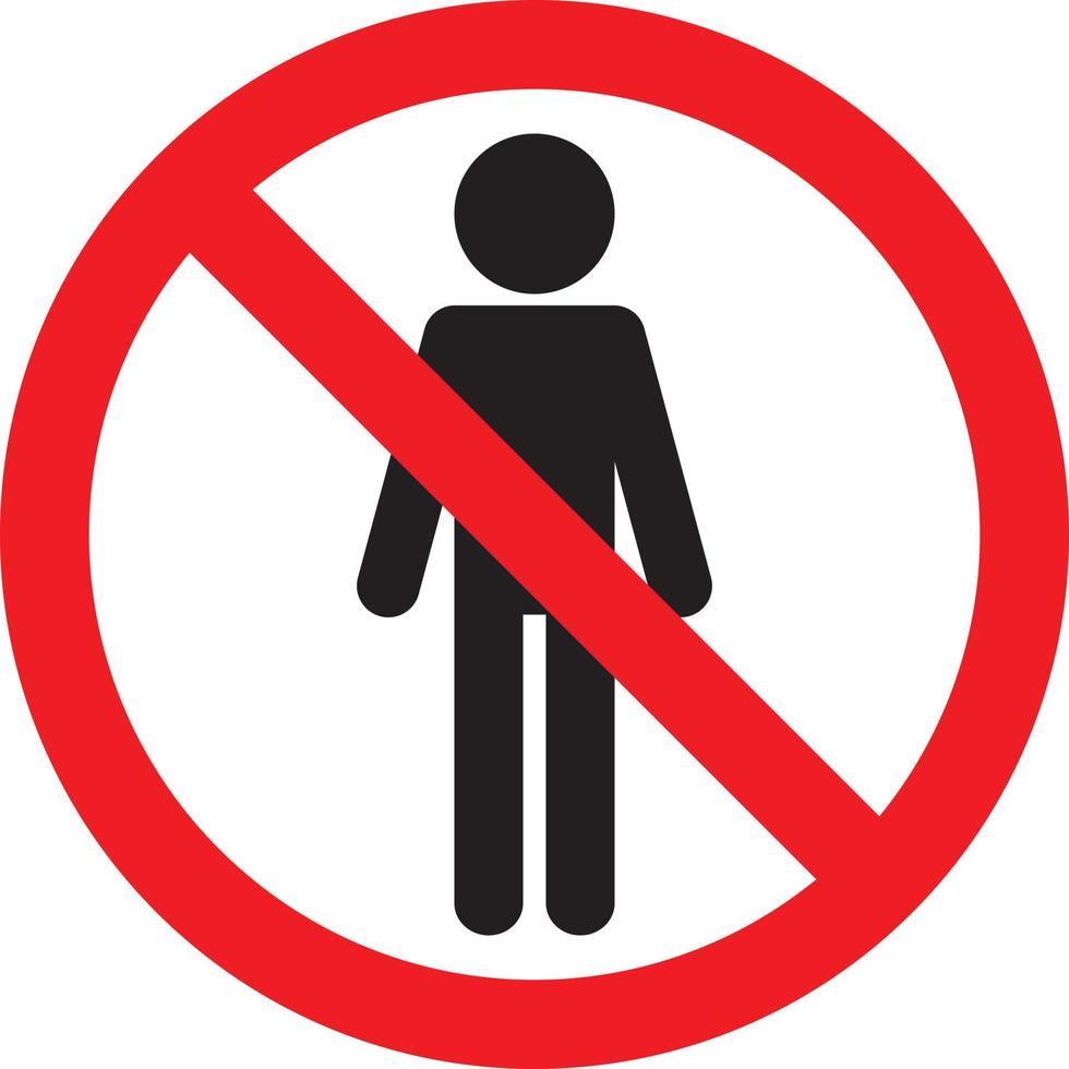 Staff allowed no human sign forbidden sign vector