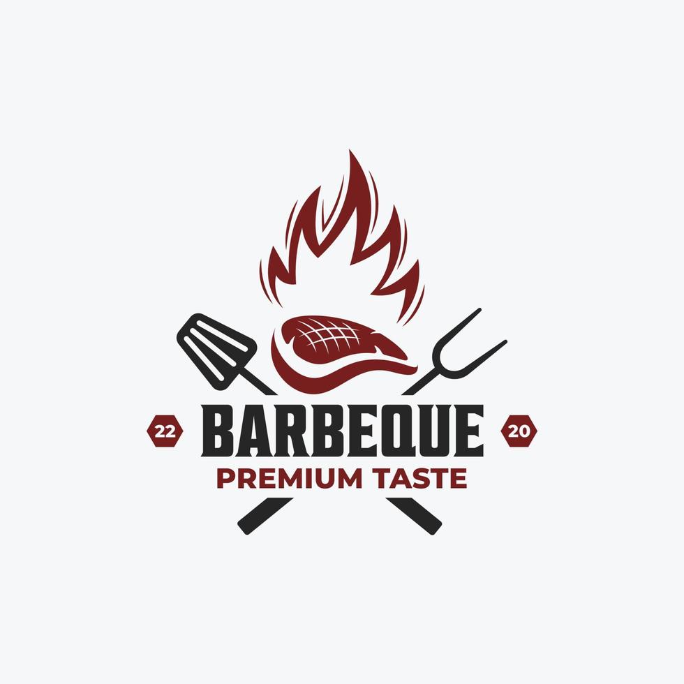 Barbecue logo inspiration. Food or grill design template.Vector illustration concept vector