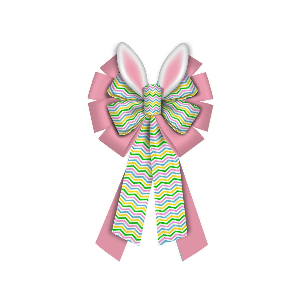 funny easter bow with rabbit ears vector