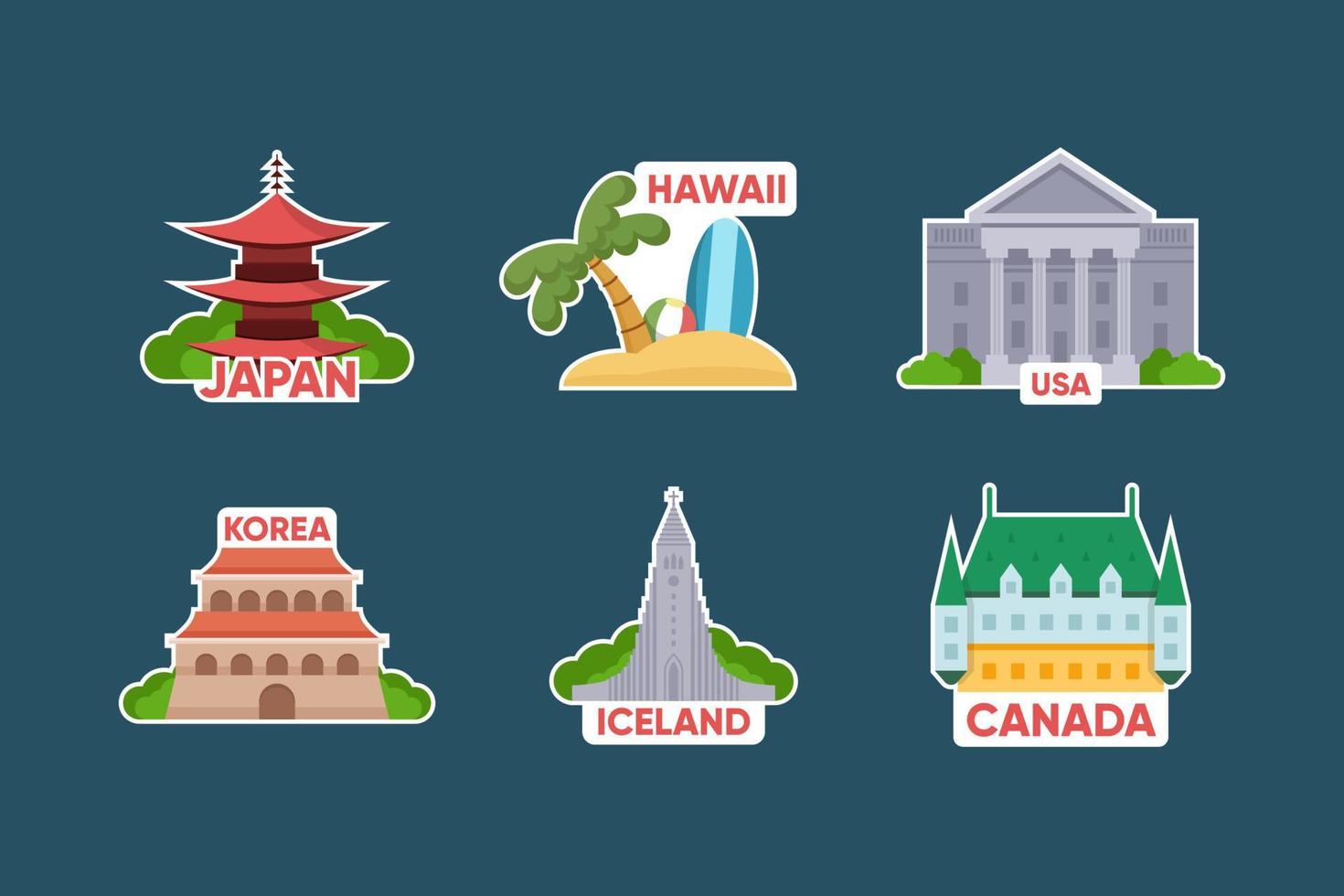 Traveling Stickers Set vector