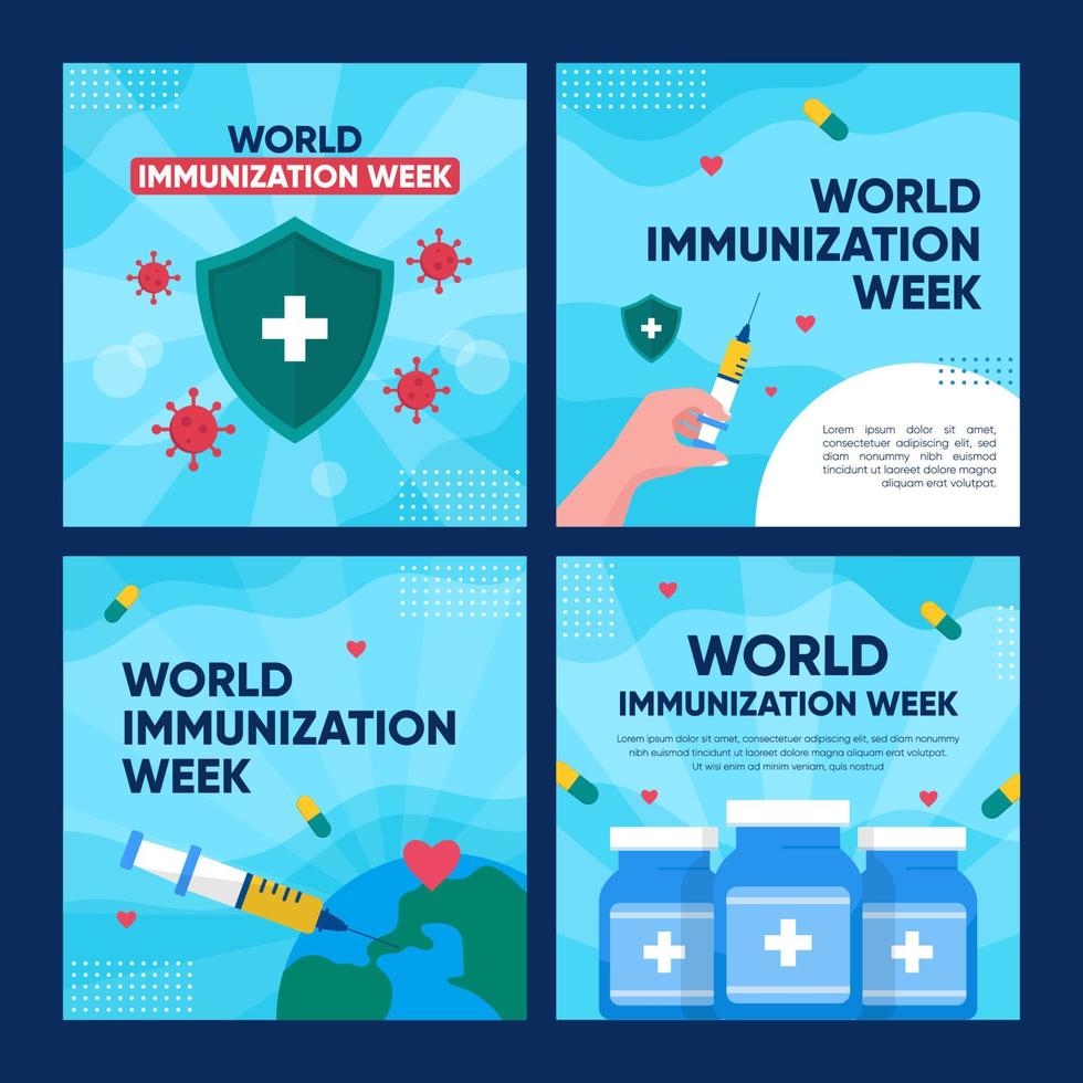 World Immunization Week Social Media Post vector