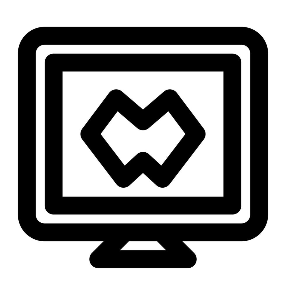 Computer With Outline Icon suitable for House icon set vector