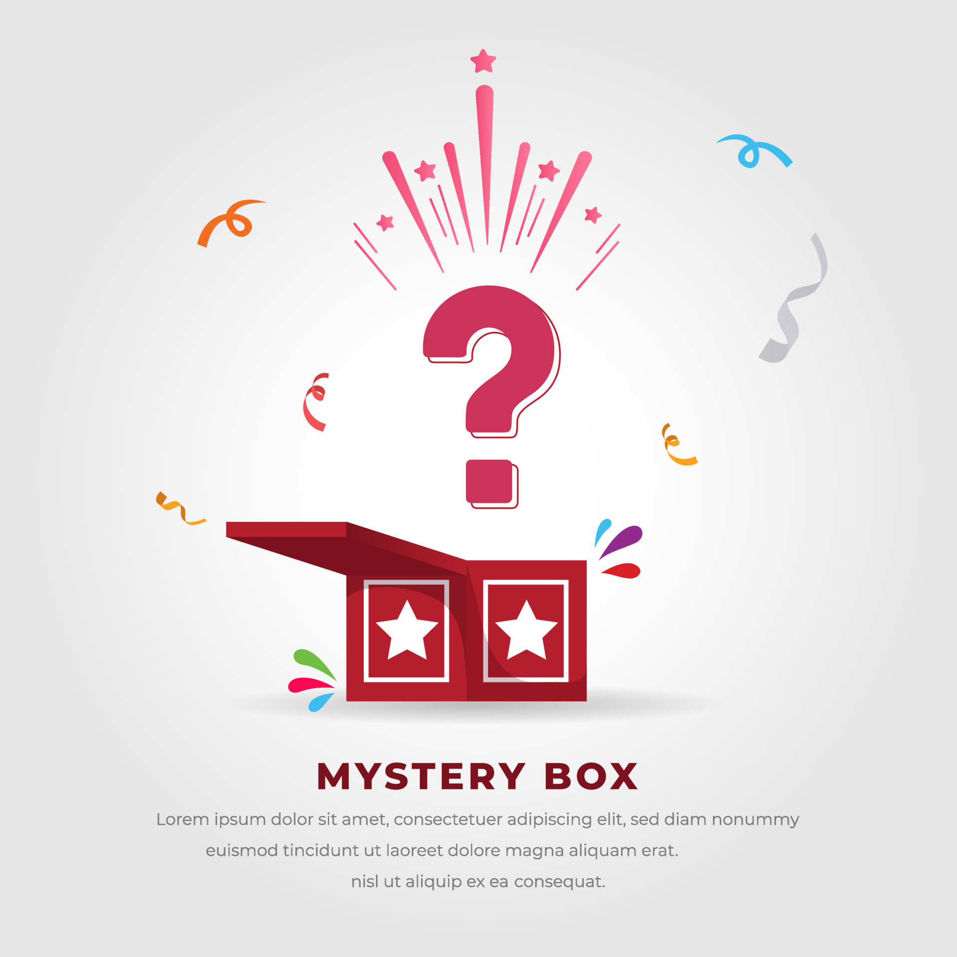Mystery Box design with geometric elements. Box gift design vector