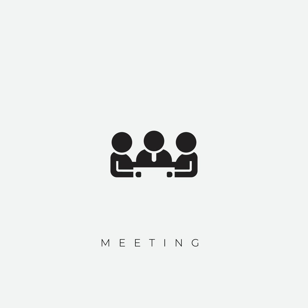 Three people group team meeting icon vector