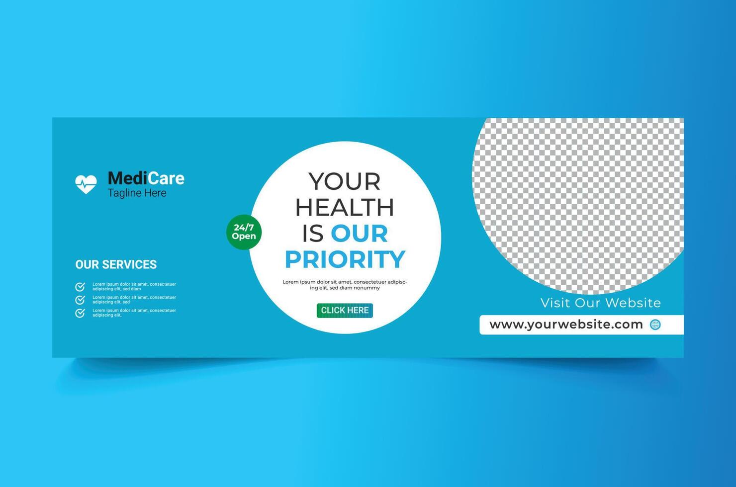 Medical Healthcare Social Media Timeline Cover and Web Banner Template vector