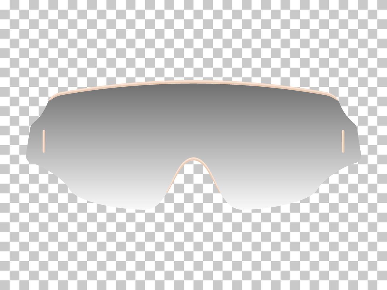 gafas de sol realistas en plantilla aislada de borde beige. forma futurista ultra moderna con curvas con vidrio tintado y patillas elegantes ópticas vectoriales elegantes y de moda vector