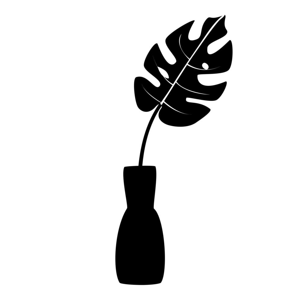 silueta de hoja de monstera. vector