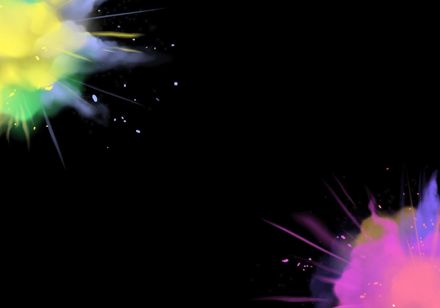 Colorful powder explosion effect on Black background vector