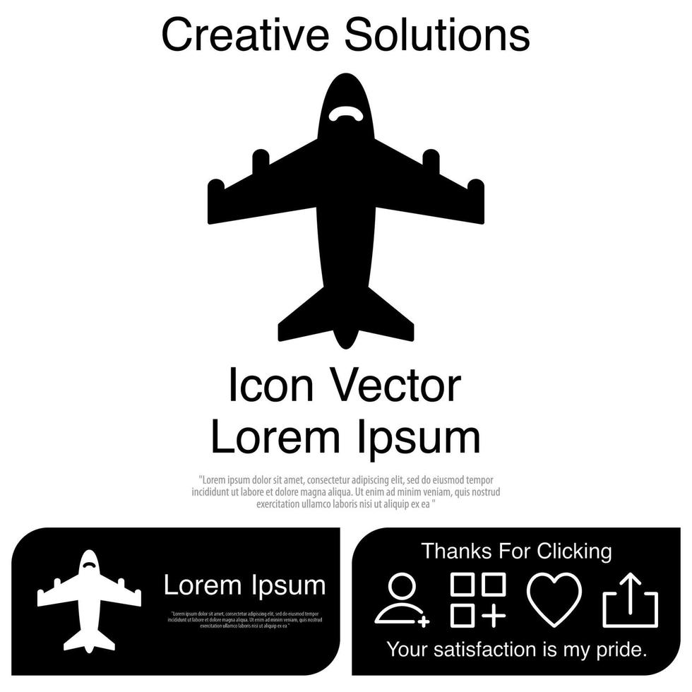 avión, icono, vector, eps, 10 vector
