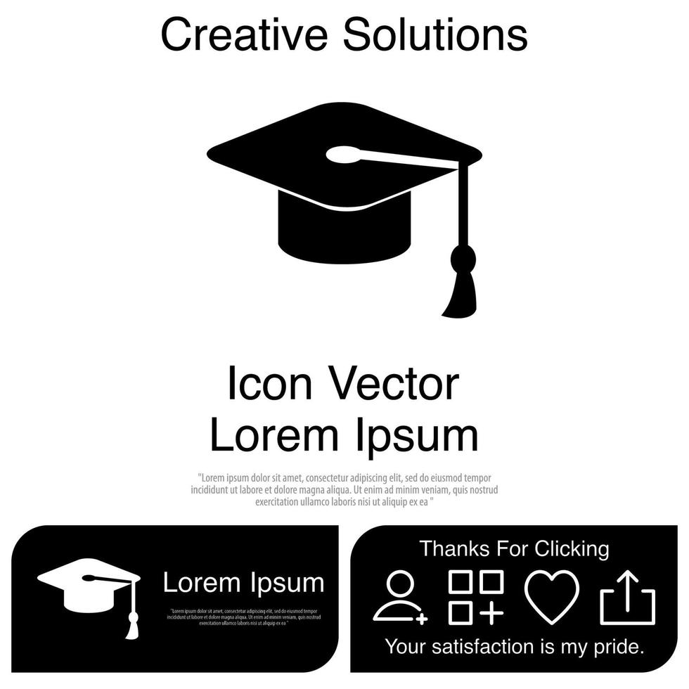 Graduation Cap Icon Vector EPS 10