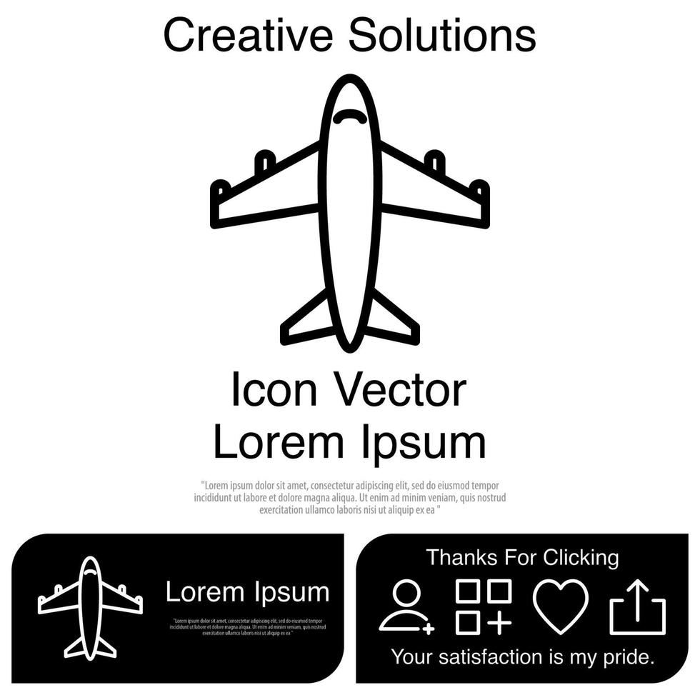 avión, icono, vector, eps, 10 vector