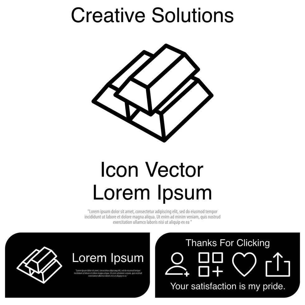 Gold Bar Icon Vector EPS 10