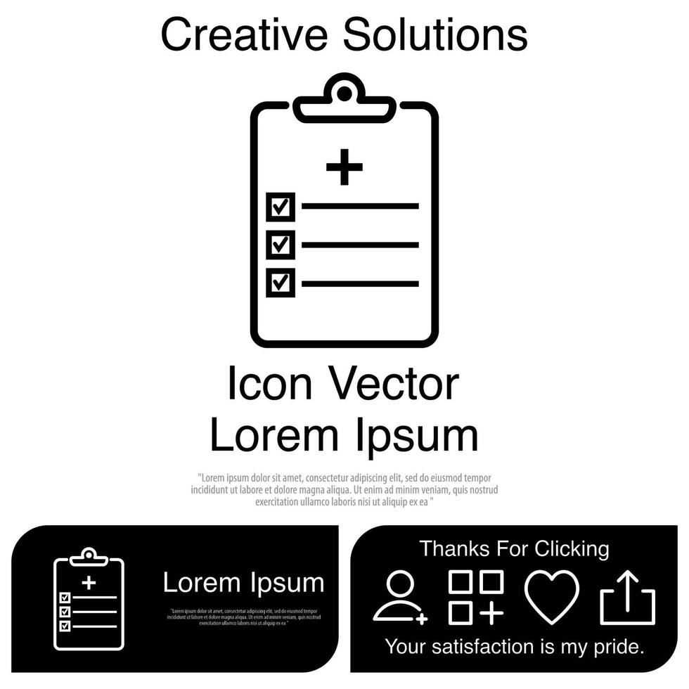 Health Care Diagnosis Clipboard Icon Vector EPS 10
