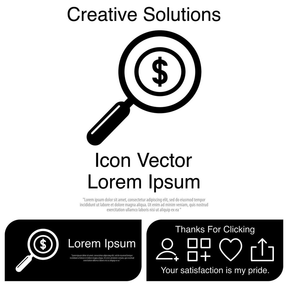 Magnifying Glass With Money Icon Vector EPS 10