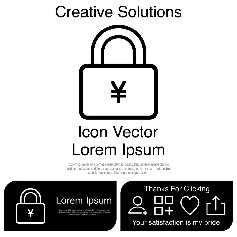 Padlock With Money Icon Vector EPS 10